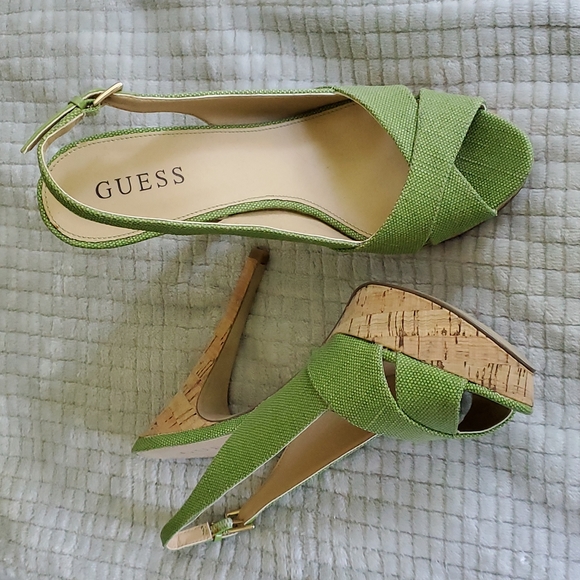 Guess green cork heels - Picture 1 of 6